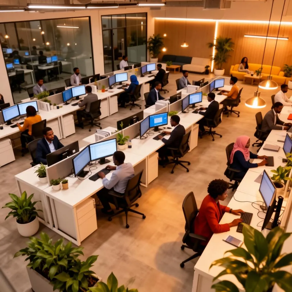 Business process outsourcing operations floor in Addis Ababa, Ethiopia