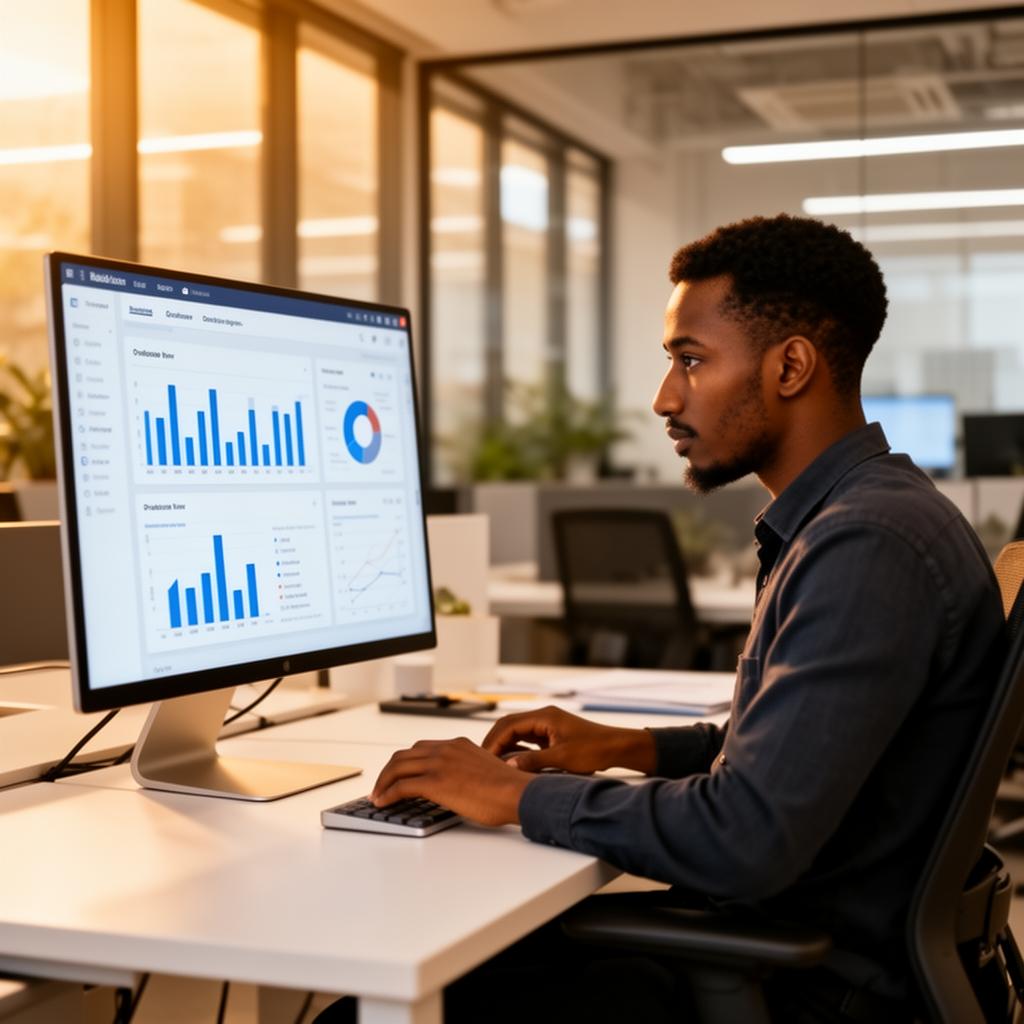 Apex BPO analyst reviewing performance data